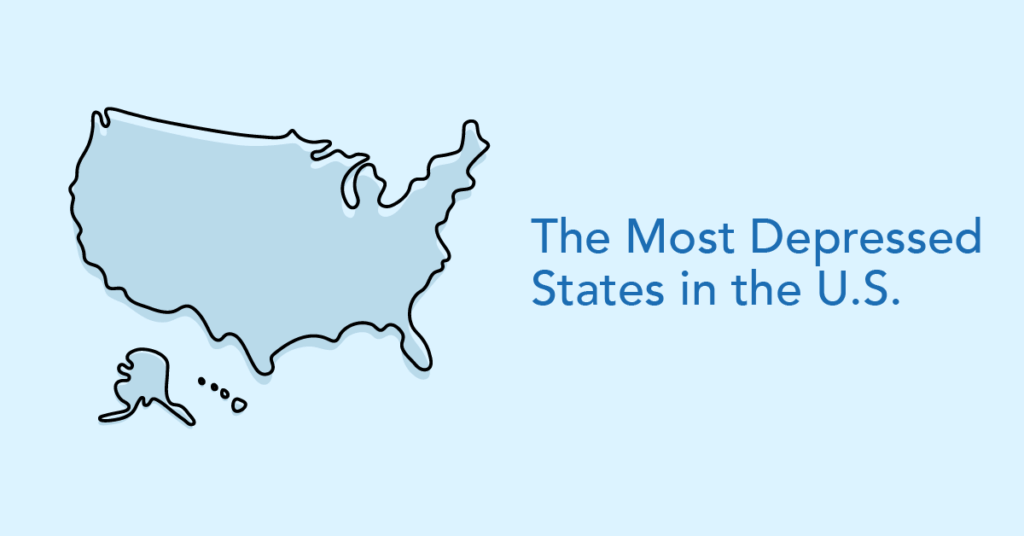 what is the most depressed state in the US?